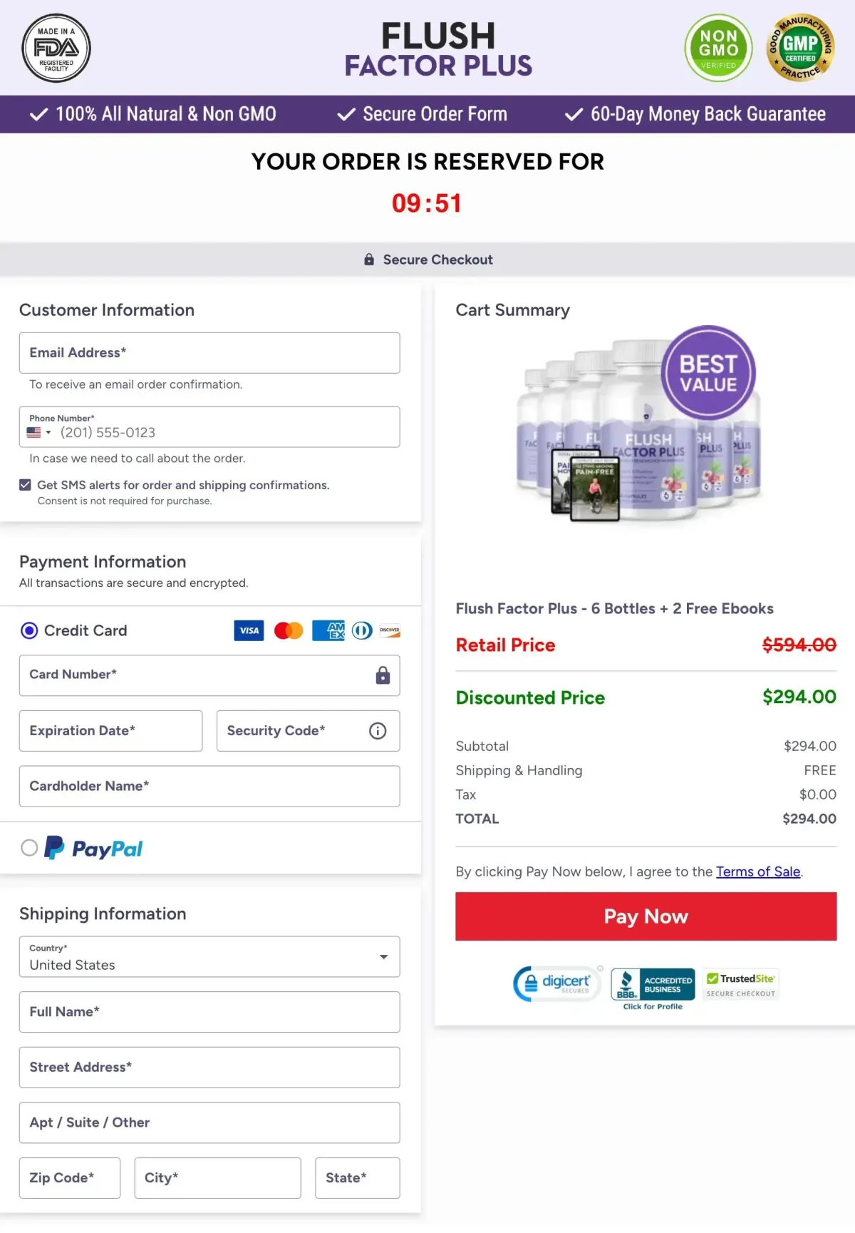 flush factor plus order